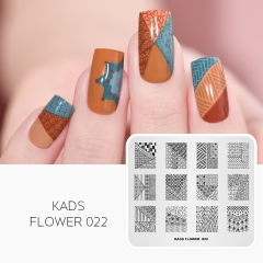 FLOWER 022 Nail Stamping Plate Triangle Pattern Splice Flowers