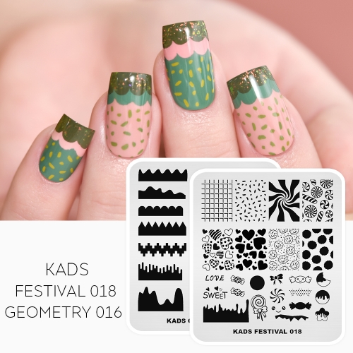 GEOMETRY 016 Nail Stamping Plate Geometry Flower Undulation