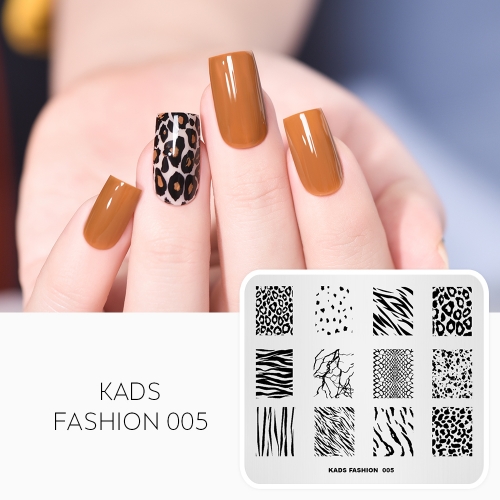 FASHION 005 Nail Stamping Plate Leopard & Zebra & Snake & Cow Pattern