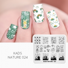 NATURE 024 ネイルスタンププレート 傘 虹 船