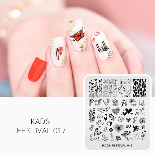 FESTIVAL 017 Nail Stamping Plate Festival Valentine's Day Love