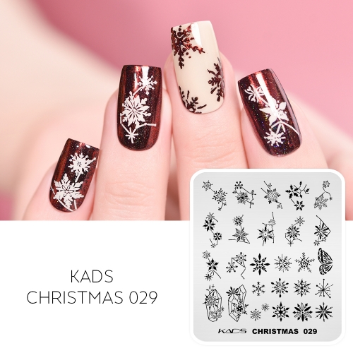 CHRISTMAS 029 Nail Stamping Plate Snowflakes & Zodiac & Butterfly & Diamond & Line