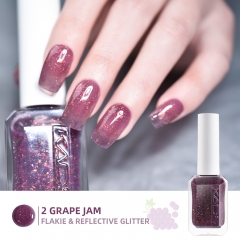 Grape Jam Nail Polish Flakies & Reflective Glitters