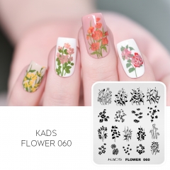 Flower 060 Nail Stamping Plate Flower & Leaf