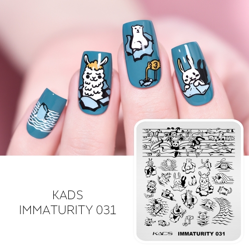 Immaturity 031 Nail Stamping Plate Ice & Animal & Wave & Rabbit