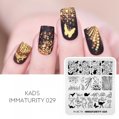 Immaturity 029 Nail Stamping Plate Origami & Animal & Dot