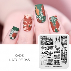 Nature 065 Nail Stamping Plate Ink Painting & Cactus & Forest & Tree & Beach & Cloud