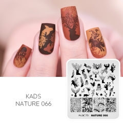 Nature 066 Nail Stamping Plate Branch & Leaf & Animal