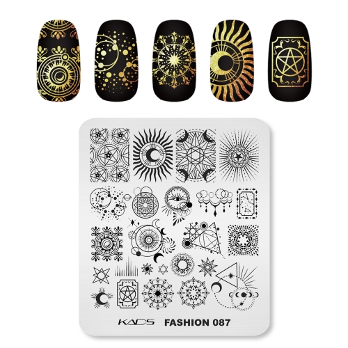 Fashion 087 Nail Stamping Plate Magic Circle & Star & Dot & Moon