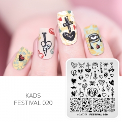 Festival 020 Nail Stamping Plate Break Up & Heart & Lovers