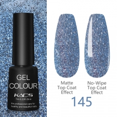 Platinum Glitter Gel Nail Polish Deep Cerulean Foil