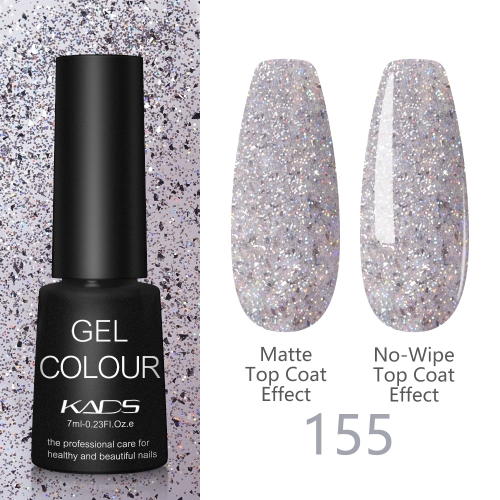 Neon UV Nail Gel Silver Grey & Glitters