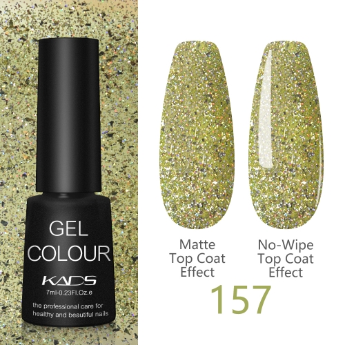 Neon UV Nail Gel Dark Lime & Glitters