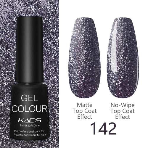 Platinum Glitter Gel Nail Polish Sapphire Grey Foil