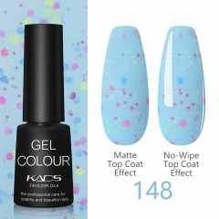 Cheese Gel Nail Polish Pale Blue & Colorful Glitters