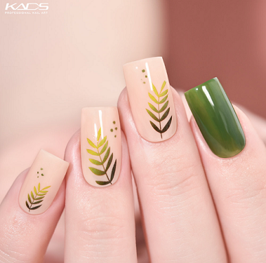 Jelly Summer: 10 Green Nails done with KADS Jelly Polish Grape Leaf
