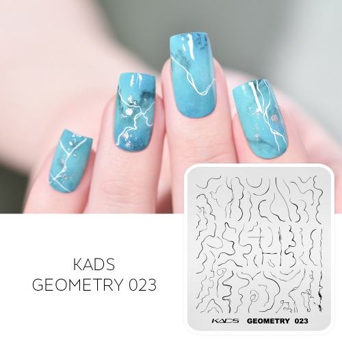 GEOMETRY 023 Nail Stamping Plate Abstract Lines for Marble Nails