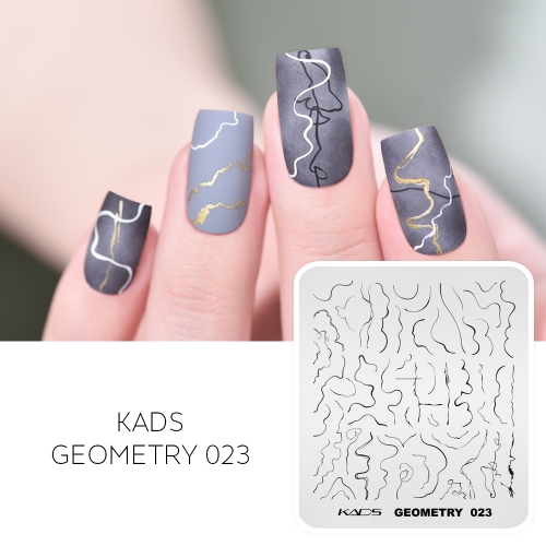 GEOMETRY 023 Nail Stamping Plate Abstract Lines for Marble Nails