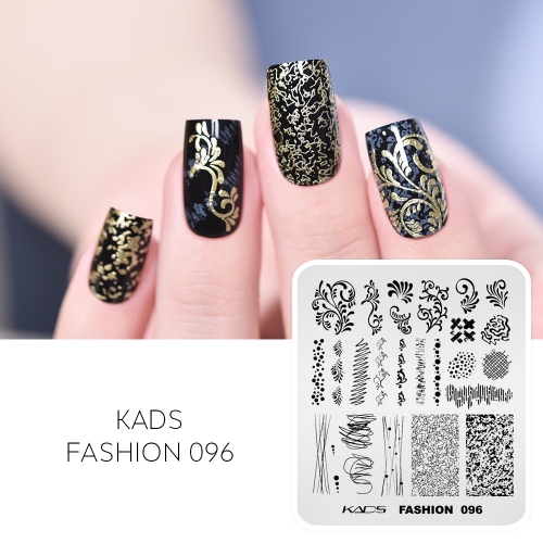 FASHION 096 Nail Stamping Plate Lines & Dots & Vines