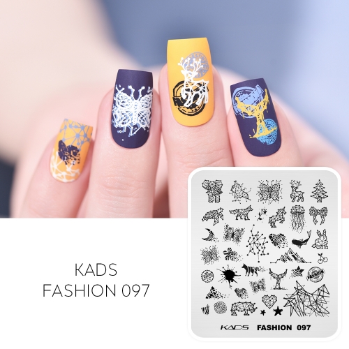 FASHION 097 Nail Stamping Plate Constellations of Animals & Broken Pieces
