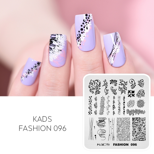 FASHION 096 Nail Stamping Plate Lines & Dots & Vines