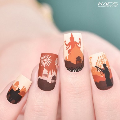 World Travel on Nails: Exotic Landscape Nails done with KADS Travel Series Stamping Plates