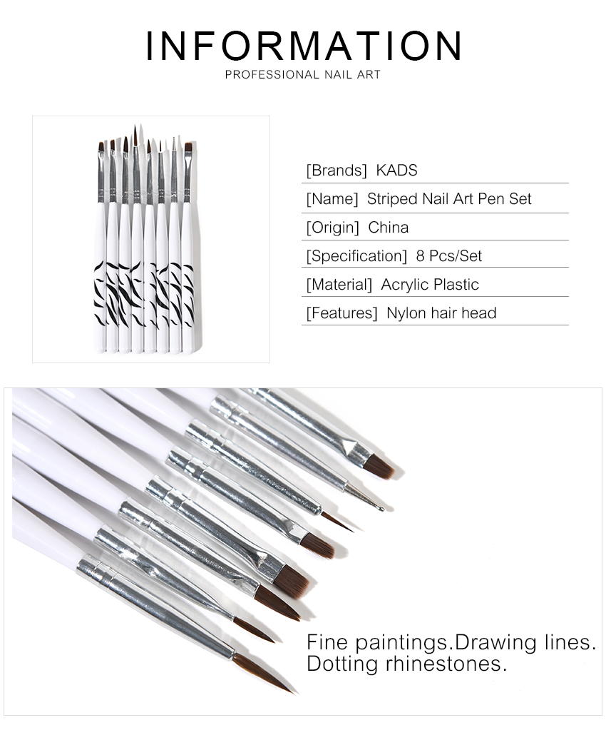 Striped Nail Art Brush Set Nail Pen Set 430076,Brush Set