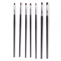 Black Flat Head Gel Brush Set Nail Pen 430078