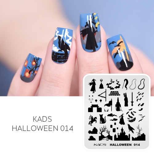 Halloween 014 Nail Stamping Plate Chinese Underworld & Death & Zombie & Deserted Road