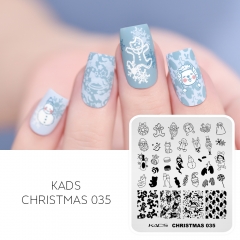 Christmas 035 Nail Stamping Plate Cute Stuff & Gingerbread Man & Snowman & Santa & Nutcracker & Candy