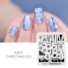 Christmas 033 Nail Stamping Plate Snowflakes & Geometric Patterns