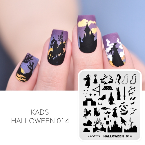 Halloween 014 Nail Stamping Plate Chinese Underworld & Death & Zombie & Deserted Road