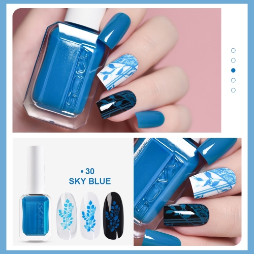 Nail Stamp Polish 30 Sky Blue 11ml New Bottle