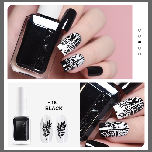 Nail Stamp Polish 18 Black 11ml New Bottle