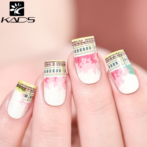 K KADS Water Transfer Nail Sticker Spring Travel & Train