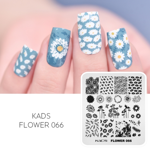 Flower 066 Nail Stamping Plate Daisy & Sunflower