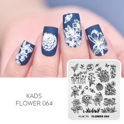 Flower 064 Nail Stamping Plate Floral & Botanical Illustrations