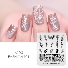 Fashion 101 Nail Stamping Plate Artistic Images of Pen, Brush, Paint and Sketches