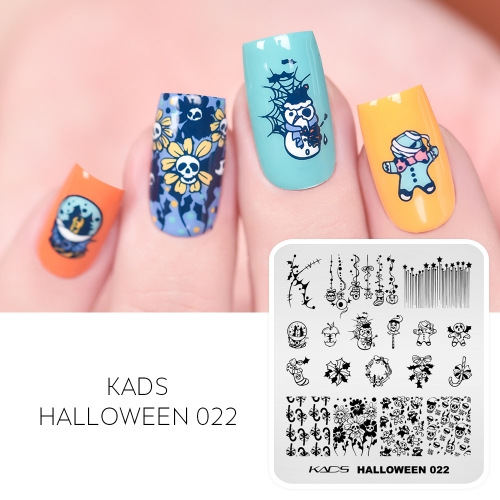 Halloween 022 Nail Stamping Plate Mix of Christmas and Halloween Elements