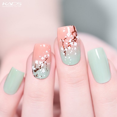 Early Spring | Scenery Nails done with KADS Stamping Plate Chinese 032【KADSNailArt】