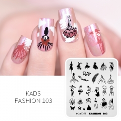 Fashion 103 Nail Stamping Plate エレガントなドレスとファッションシルエットとフェミニンなスタイル