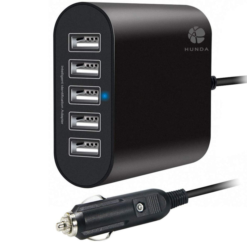 45W Car Charger USB, 9A 5 Ports USB A