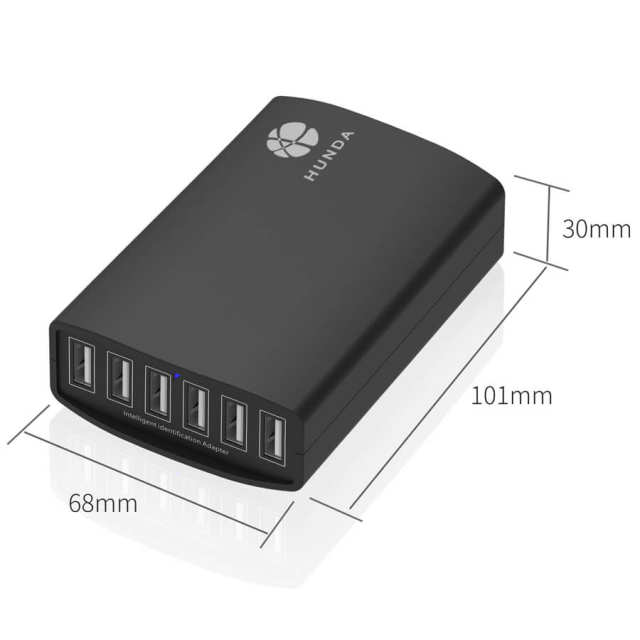 6 Port USB Charger Station for Cell Phones, 5V 10A 50W power supply