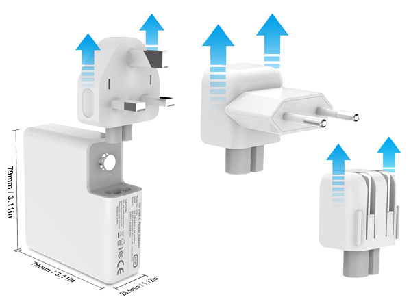 Dimension of Apple 87W USB-C power adapter charger