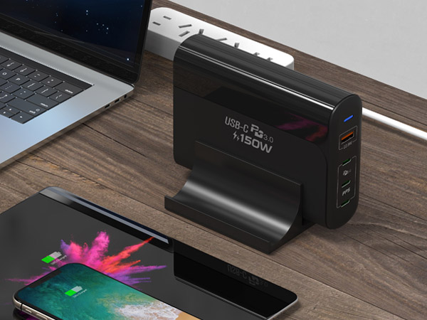 THREE USB-C ports with One USB-A Charger station for all devices