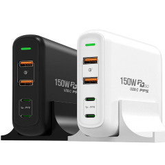 4  Ports 150W  USB PD Charger Station For Multi Device - 2 Type-C and 2 Type-A ports   | HUNDA