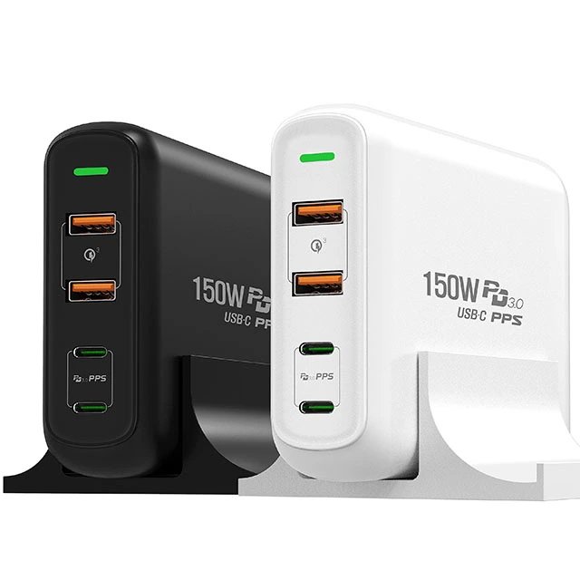 4  Ports 150W  USB PD Charger Station For Multi Device - 2 Type-C and 2 Type-A ports   | HUNDA