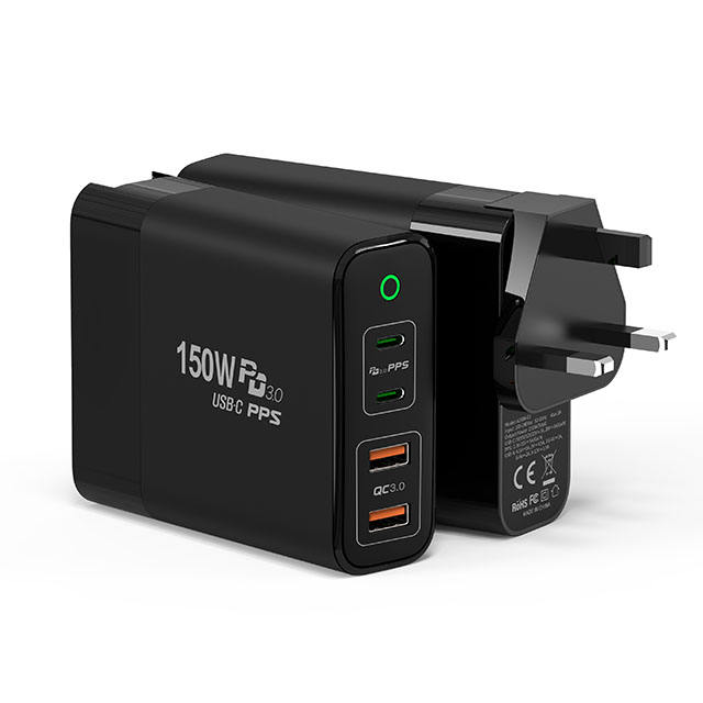 4 Ports 150W GaN Charger for Phone and Laptop  - Dual Type-C and Dual USB-A  - HUWDER