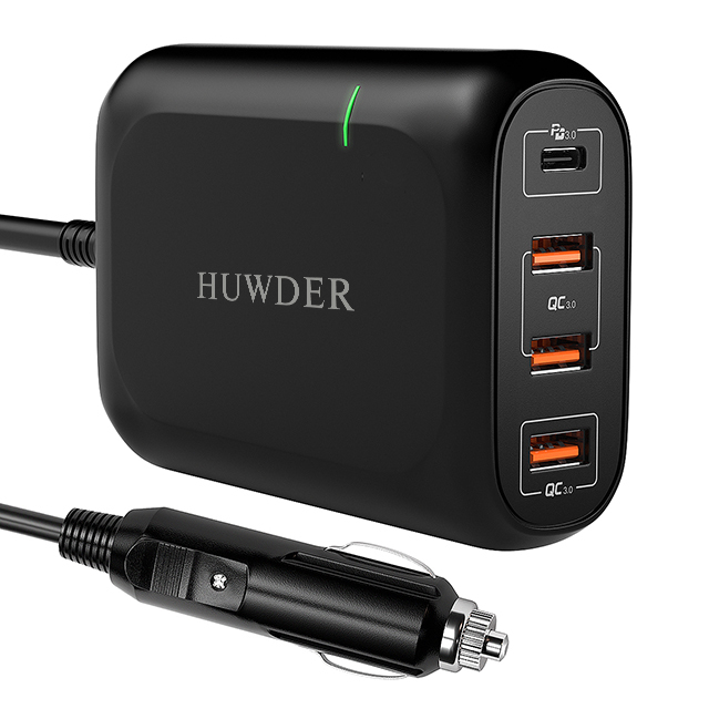 4 Ports 119W Fast USB Car USB Charger  --HUNDA