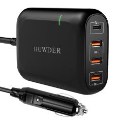 4 Ports 119W Fast USB Car USB Charger  --HUWDER